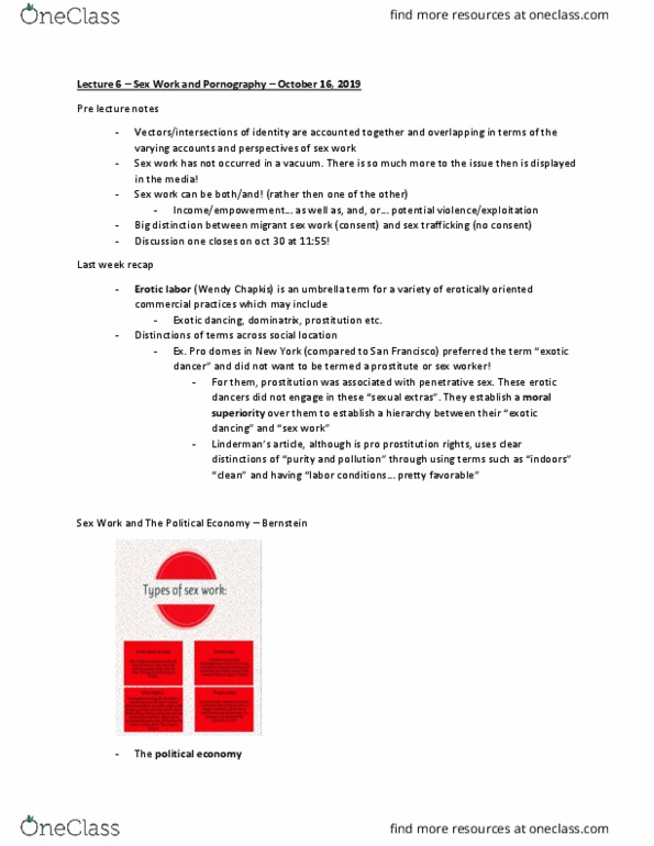 Women's Studies 2163A/B Lecture Notes - Lecture 6: Sex Trafficking, Dominatrix, Identity Politics thumbnail