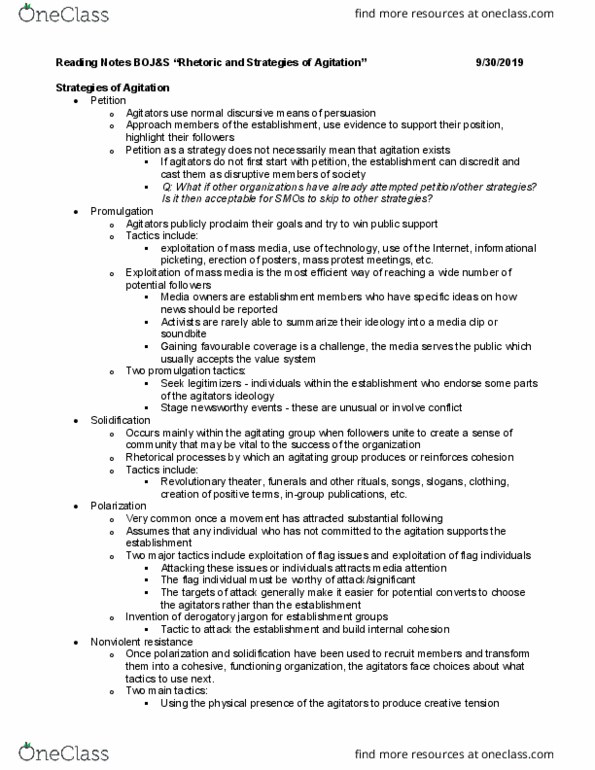 COMM 1412 Chapter Notes - Chapter 1: Nonviolent Resistance, Sound Bite, Jargon thumbnail