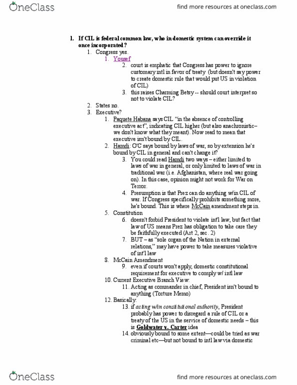LAW 656 Lecture Notes - Lecture 14: Federal Common Law, Torture Memos, Putting-Out System thumbnail