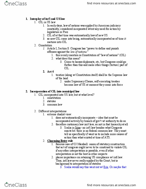 LAW 656 Lecture Notes - Lecture 12: Federal Common Law, Antonin Scalia, Supremacy Clause thumbnail