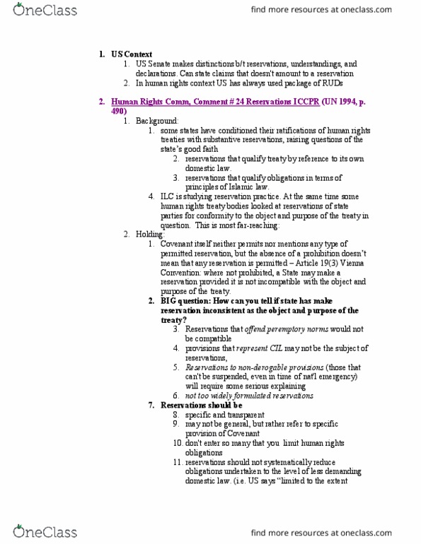 LAW 656 Lecture Notes - Lecture 28: International Covenant On Civil And Political Rights thumbnail