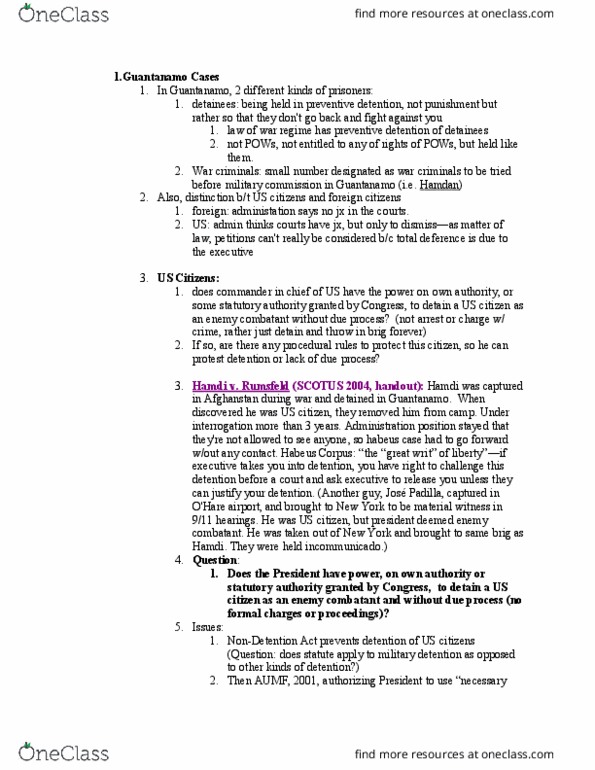 LAW 656 Lecture Notes - Lecture 55: Material Witness, Habeas Corpus thumbnail