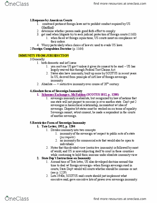 LAW 656 Lecture Notes - Lecture 52: Federal Tort Claims Act, Foreign Sovereign Immunities Act, Absolute Immunity thumbnail