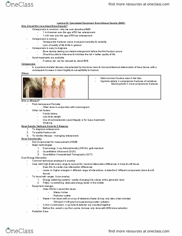 MEDRADSC 3G03 Lecture Notes - Lecture 20: Bone Density, Kyphosis, Ct Scan thumbnail