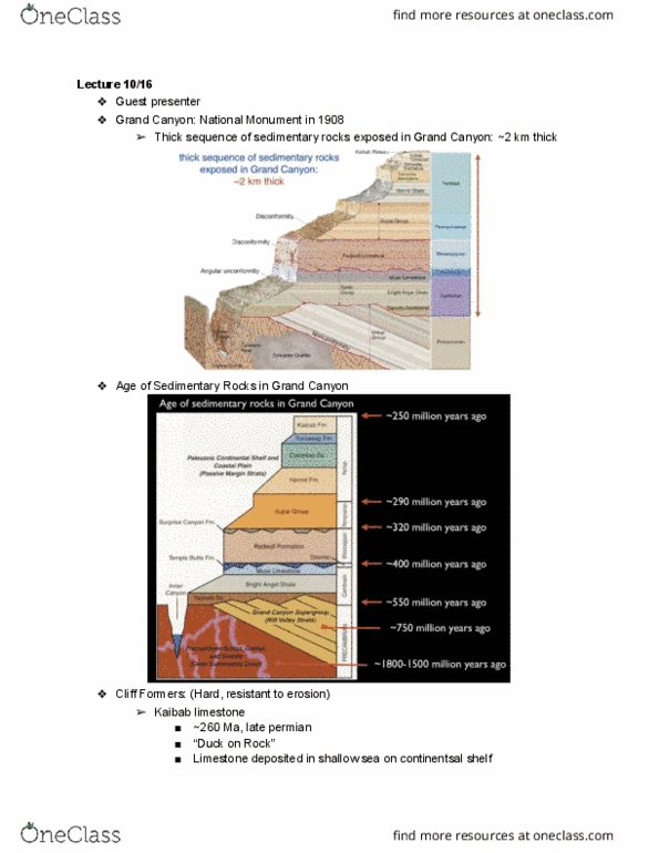 EARTH 120 Lecture Notes - Lecture 12: Kaibab Limestone, Cross-Bedding, Geology Of The Rocky Mountains thumbnail