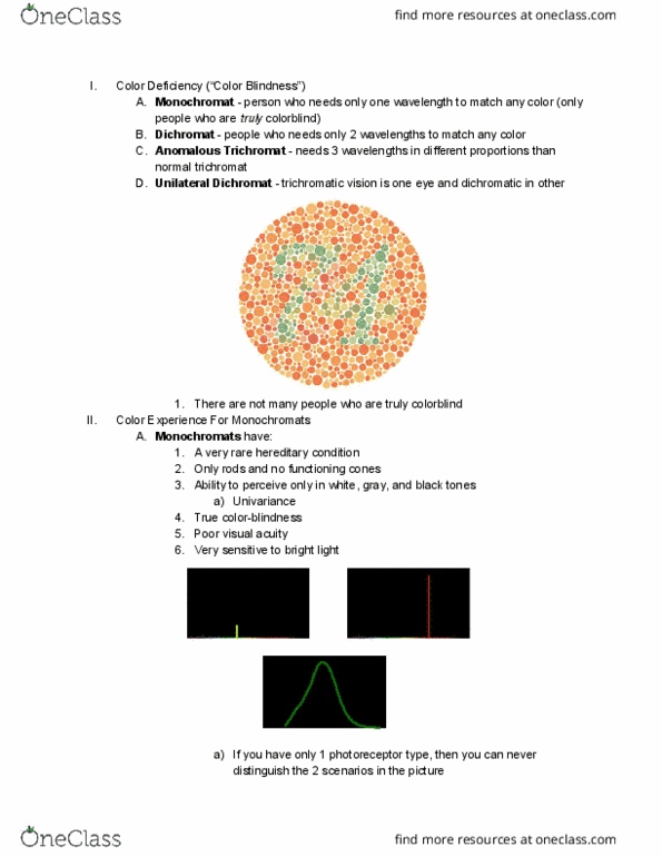 PSYC 102 Lecture Notes - Lecture 11: Visual Acuity, Trichromacy, Arctic Monkeys thumbnail