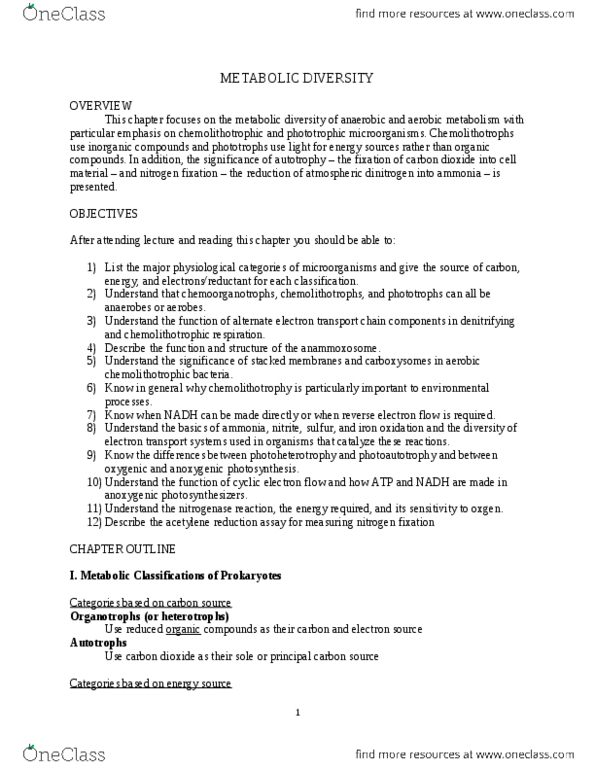 MICRB265 Lecture Notes - Electron Acceptor, Anaerobic Respiration, Light-Dependent Reactions thumbnail