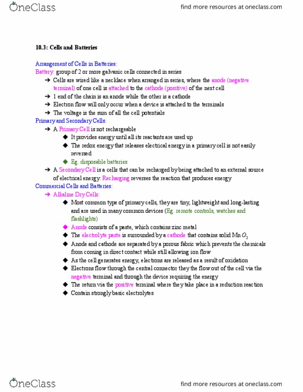 CHMI-1006EL Lecture Notes - Lecture 4: Blood Test, Galvanic Cell, Electrolyte thumbnail