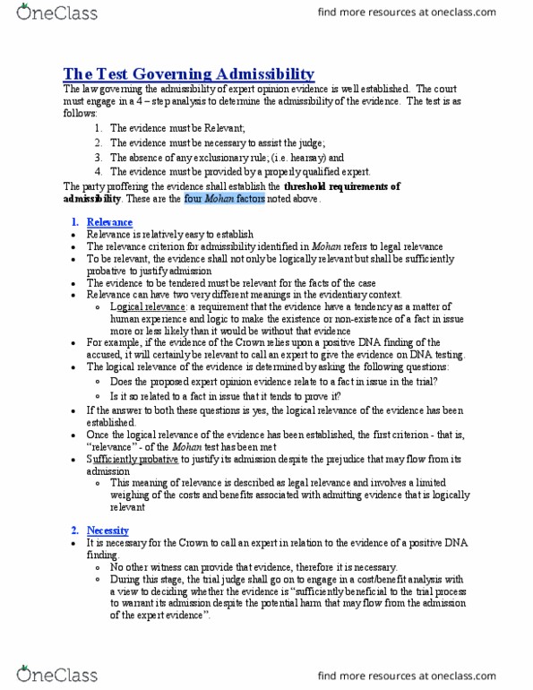 FORS-1006EL Lecture Notes - Lecture 1: Exclusionary Rule, Gunshot Residue, Forensic Science thumbnail