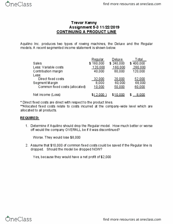 ACCT 202 Study Guide - Fall 2019, Final - Net Income, Contribution ...