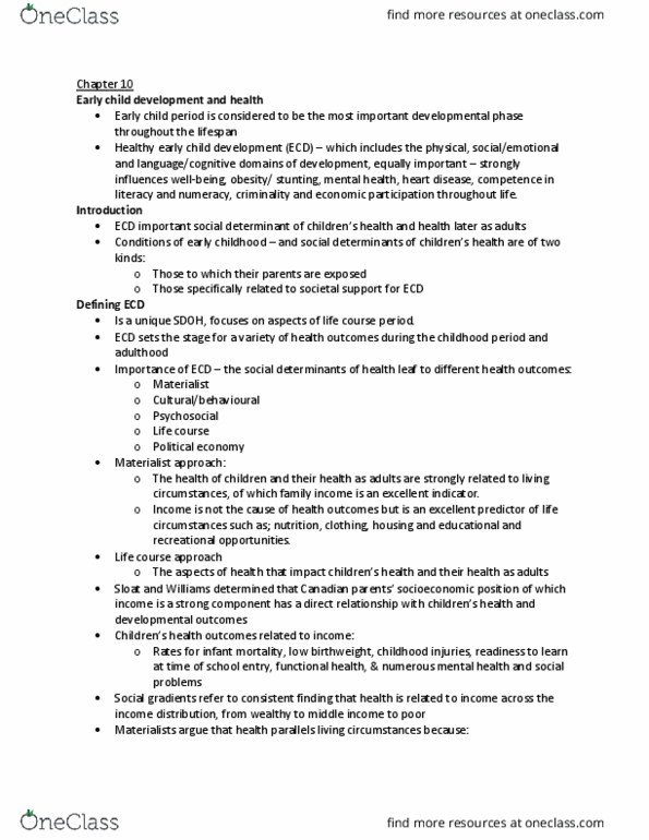 HE301 Chapter Notes - Chapter 10: Numeracy, Infant Mortality, Birth Weight thumbnail