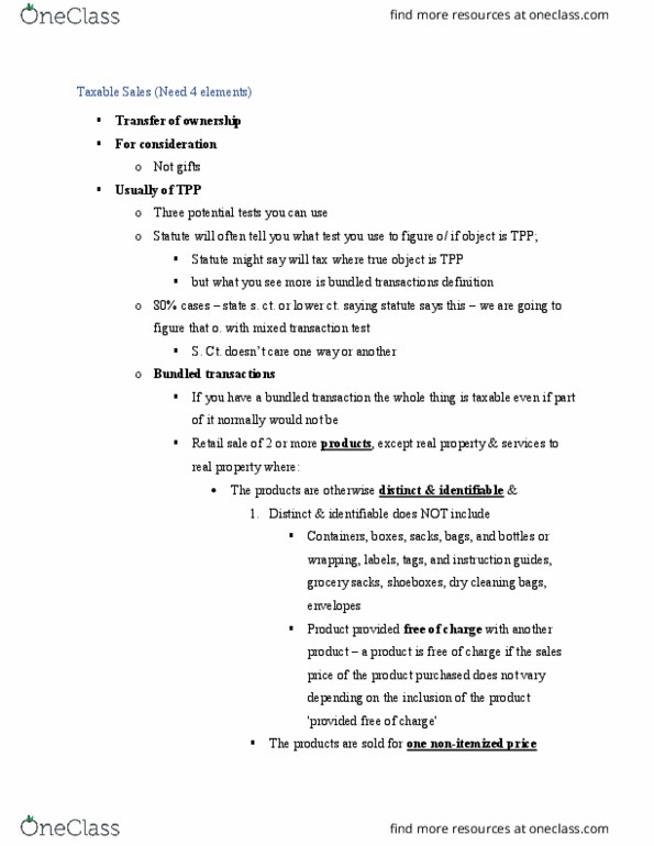 LAW 794 Lecture Notes - Lecture 19: Dry Cleaning, Sales Tax, Digital Goods thumbnail