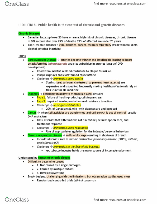 HLTB16H3 Lecture Notes - Lecture 10: Statin, Clinical Trial, Chronic Obstructive Pulmonary Disease thumbnail