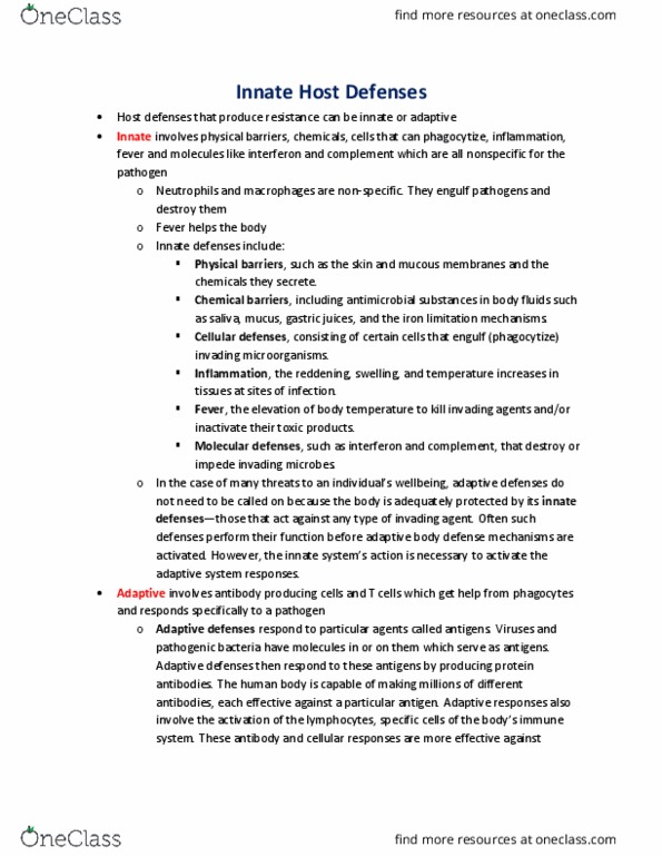 01:119:131 Lecture Notes - Lecture 23: Interferon, Phagocyte, Antigen thumbnail