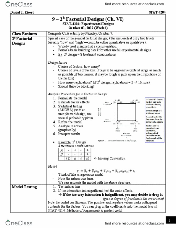 STAT 4204 Lecture Notes - Lecture 9: Analysis Of Variance, Minitab thumbnail