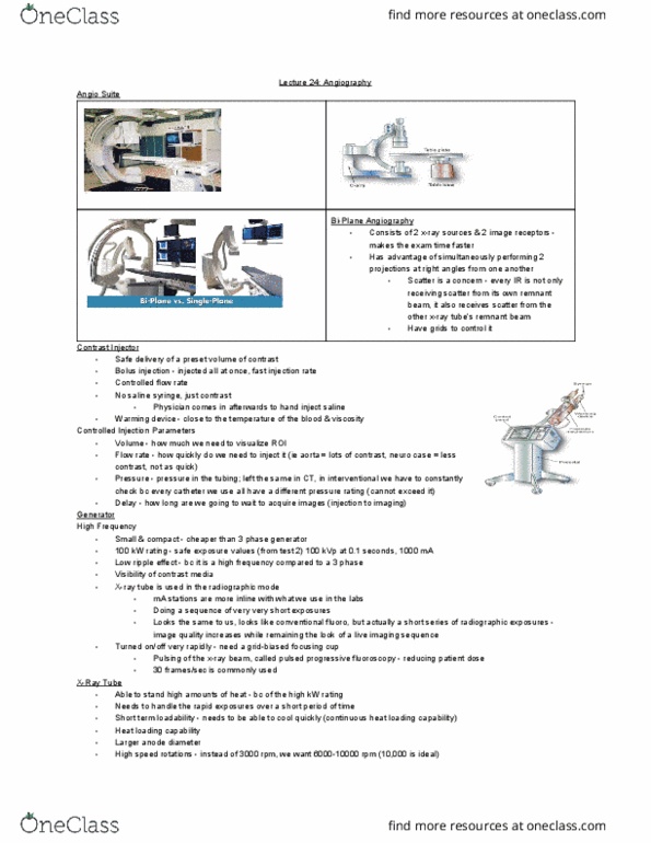 MEDRADSC 3G03 Lecture Notes - Lecture 24: Angiography, Fluoroscopy, Viscosity thumbnail