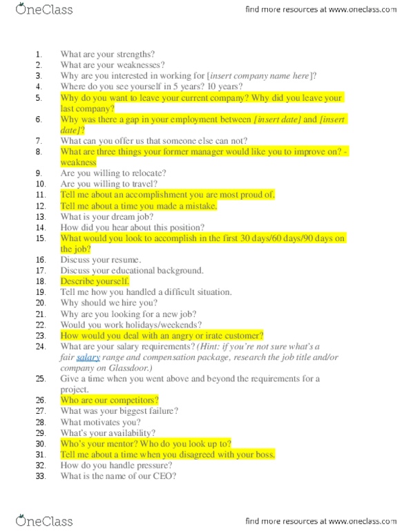 Business Administration 2257 Chapter : Common interview questions.docx thumbnail