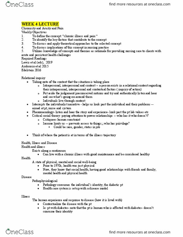 NSE 21A/B Lecture Notes - Lecture 4: Frankfurt School, Chronic Condition, Health System thumbnail