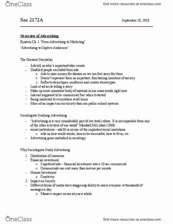 Sociology 2172A/B Lecture Notes - Lecture 14: Super Bowl, Junior Mints, Rogers Centre thumbnail