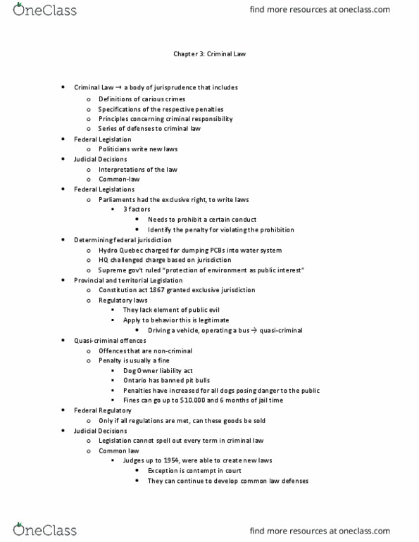 SOC225 Lecture Notes - Lecture 3: Meningitis, Actus Reus, Arson thumbnail