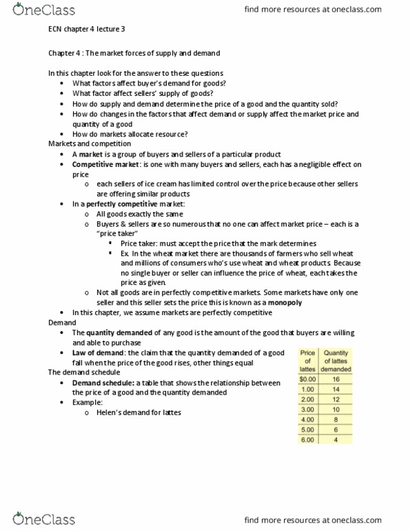 ECN 104 Lecture Notes - Lecture 3: Market Power, Demand Curve, Perfect Competition thumbnail