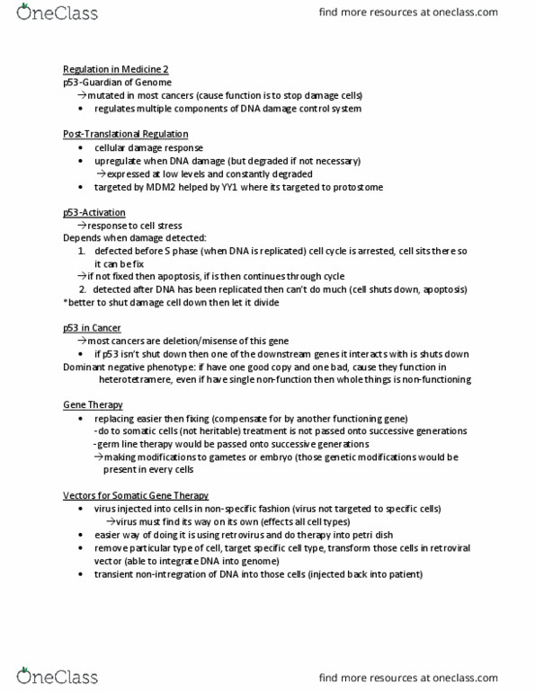 Biology 3597A/B Lecture Notes - Lecture 22: Petri Dish, Mdm2, P53 thumbnail