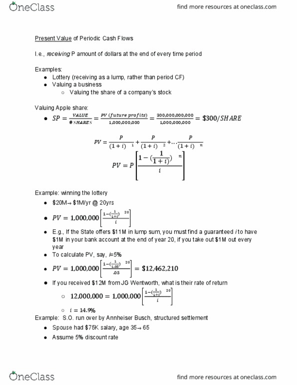 Finance FIN 343 Lecture Notes - Lecture 5: Structured Settlement thumbnail