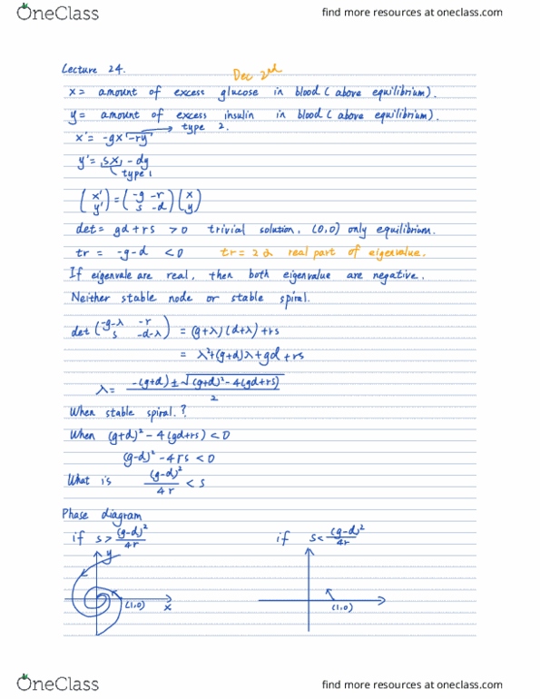 MATH 4B Lecture Notes - Lecture 29: Phase Diagram cover image