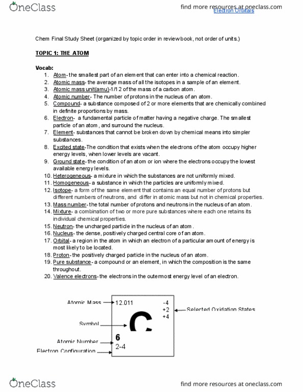 PHYS-UA 91 Lecture Notes - Unified Atomic Mass Unit, Atomic Nucleus, Valence Electron thumbnail