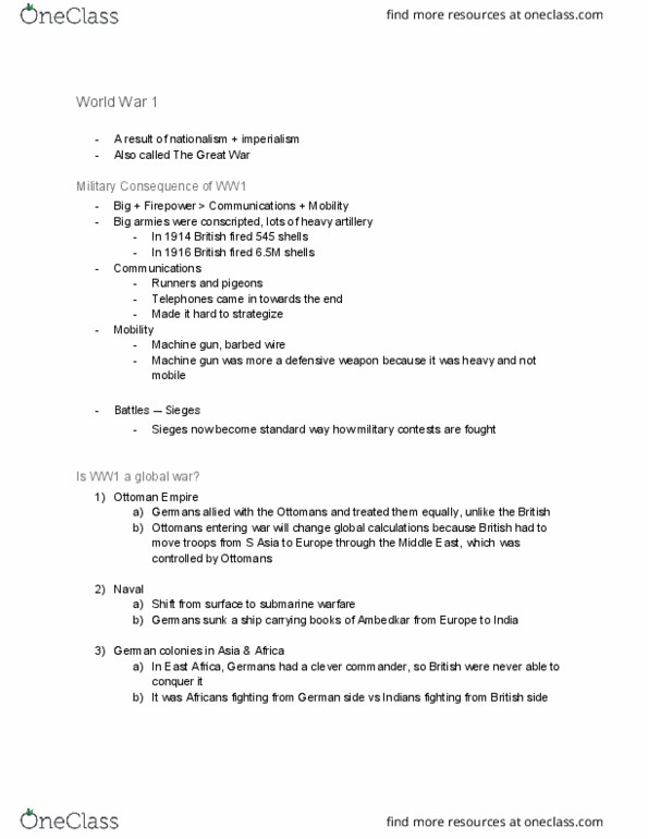 HIST 130 Lecture Notes - Lecture 10: Machine Gun, Self-Defense, Tarak Nath Das thumbnail