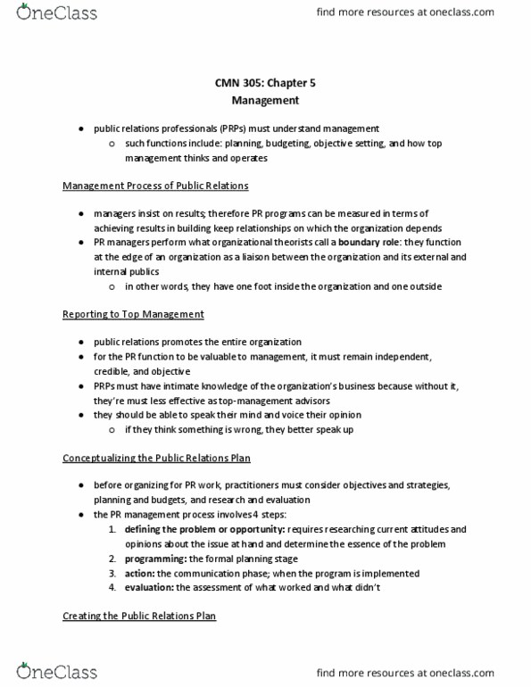 CMN 305 Lecture Notes - Lecture 5: Internal Communications, Crisis Management, Managed Care thumbnail