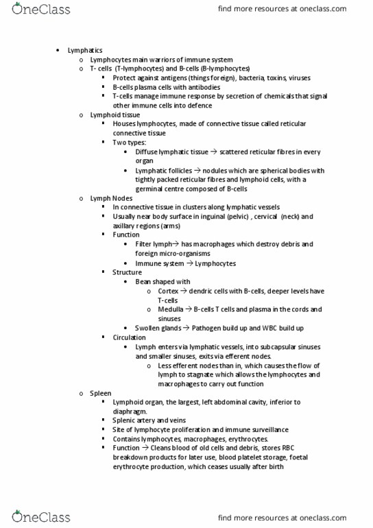 MEDI112 Lecture Notes - Lecture 11: Reticular Connective Tissue, Splenic Artery, Abdominal Cavity thumbnail