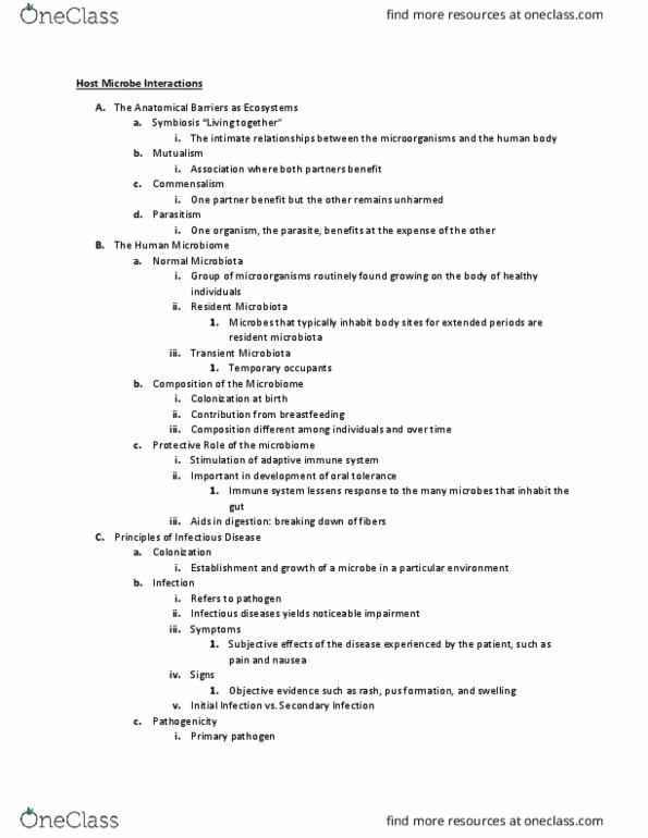 BIOL 275 Chapter Notes - Chapter 18: Adaptive Immune System, Microbiota, Commensalism thumbnail