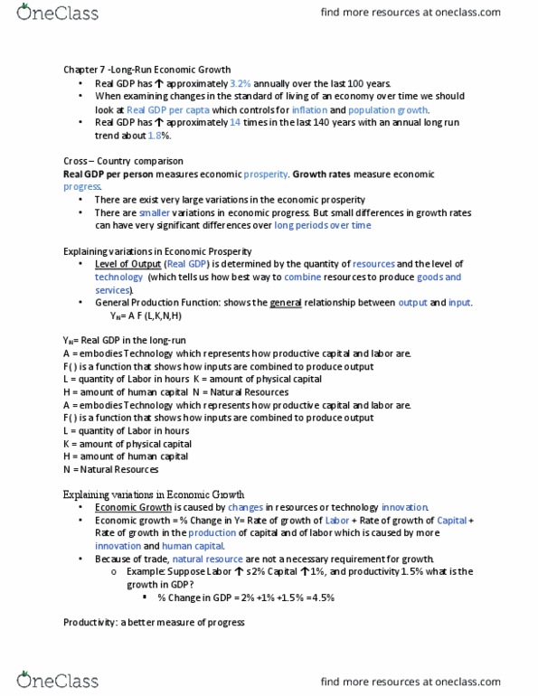 ECO 181 Lecture Notes - Lecture 7: Physical Capital, Longrun, Human Capital thumbnail