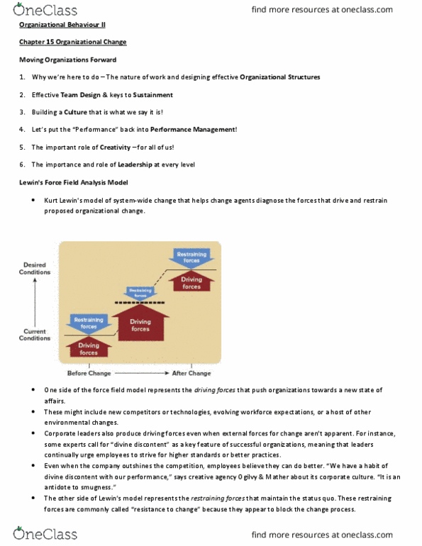 MHR 505 Lecture 8: Organizational Behaviour II Chapter 15 thumbnail