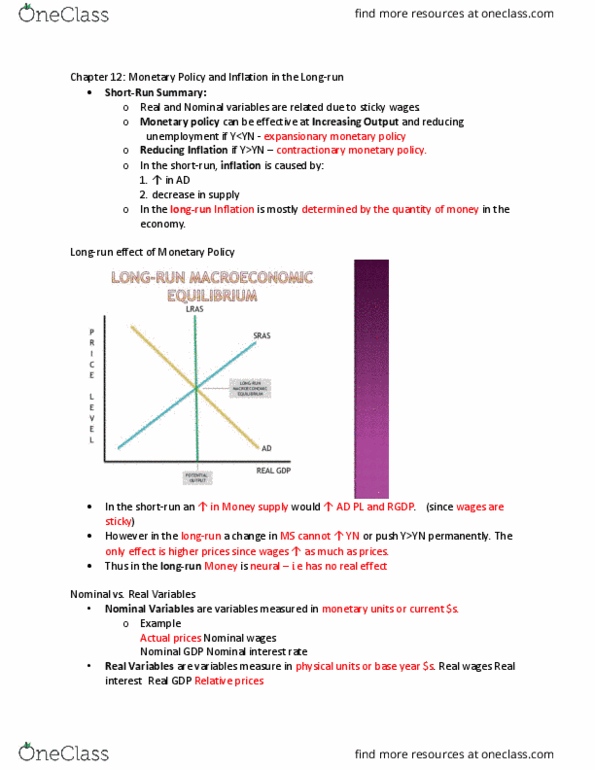 ECO 181 Lecture Notes - Lecture 12: Nominal Interest Rate, Nominal Rigidity, Real Interest Rate thumbnail