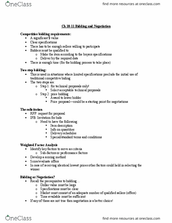 MGT 333 Chapter Notes - Chapter 10: Factor Analysis, The Negotiation, Supplier Relationship Management thumbnail