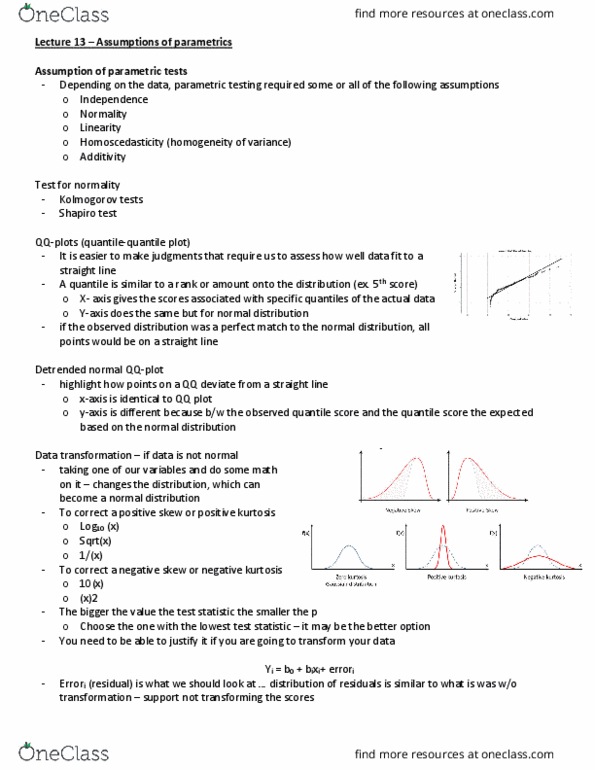 NEUR 3001 Lecture Notes - Lecture 14: Skewness, Homoscedasticity, Data Transformation thumbnail