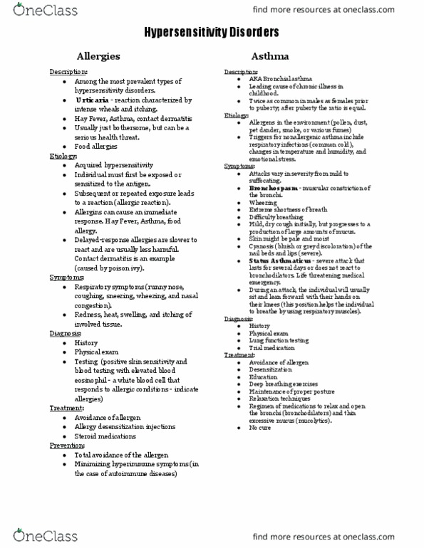 BIOL 1200 Lecture Notes - Lecture 5: Lung, Contact Dermatitis, Rhinorrhea thumbnail