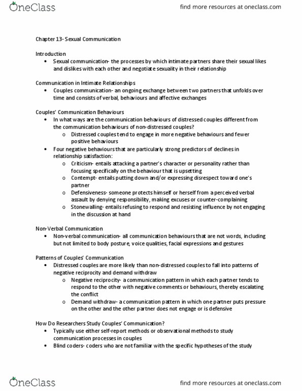 PSYC 333 Chapter Notes - Chapter 13: Nonverbal Communication, Sexual Stimulation, Orgasm thumbnail