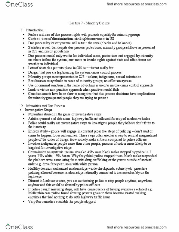 LAWS 3306 Lecture Notes - Lecture 7: Proactive Policing, Mellenthin, Due Process thumbnail