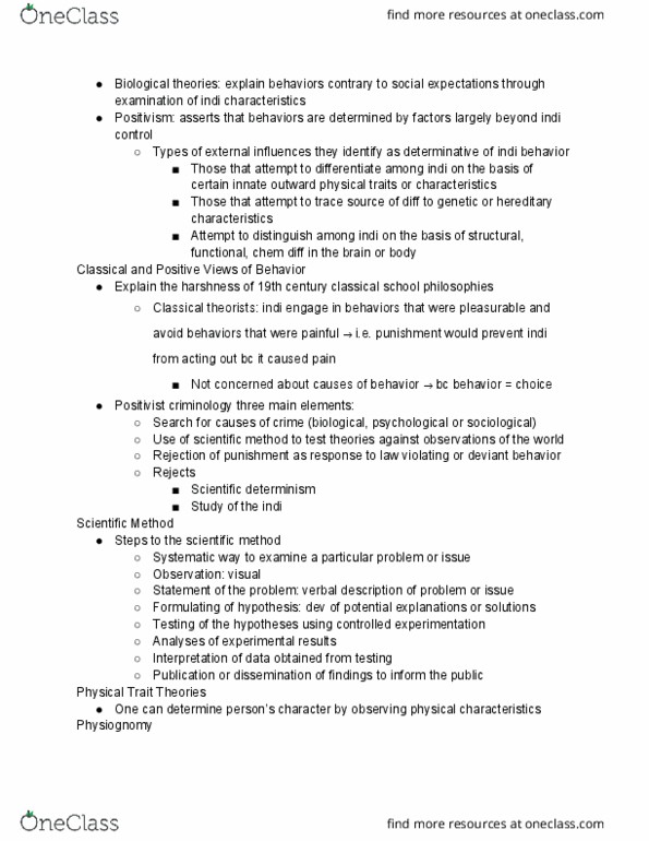 PSYC 164 Chapter Notes - Chapter 2: Determinism, Physiognomy, Scientific Method thumbnail