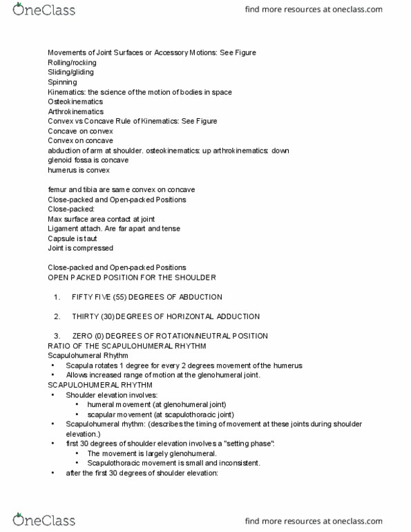 01:377:303 Lecture Notes - Lecture 4: Shoulder Girdle, Shoulder Joint, Humerus thumbnail