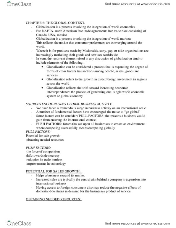 ADMS 1000 Lecture Notes - World Trade Organization, General Agreement On Tariffs And Trade, North American Free Trade Agreement thumbnail