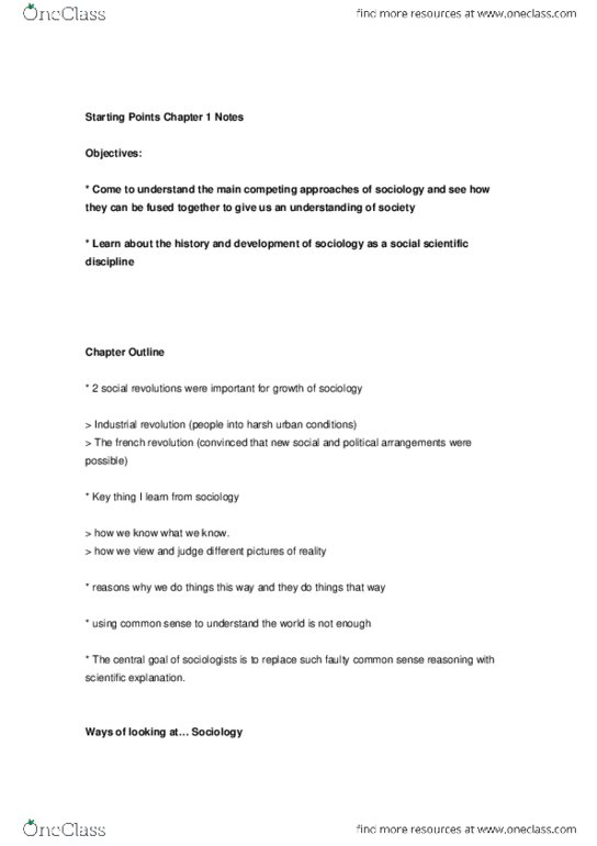 SOC101Y1 Chapter Notes - Chapter 1: Altruistic Suicide, Symbolic Interactionism, Manifest And Latent Functions And Dysfunctions thumbnail