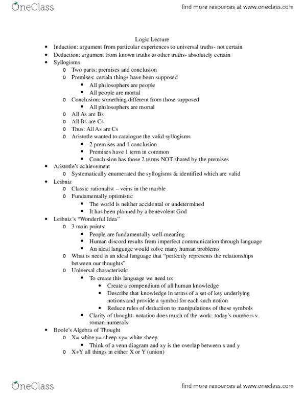 COG SCI 190 Lecture : Lecture - more notes on logic thumbnail