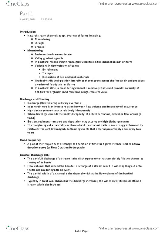 GG282 Lecture Notes - Flood, Overbank, Sediment Transport thumbnail