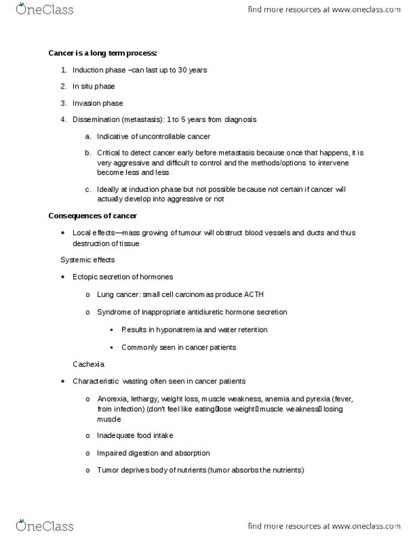 LMP299Y1 Lecture Notes - Tumor Lysis Syndrome, Human Chorionic Gonadotropin, Lactate Dehydrogenase thumbnail