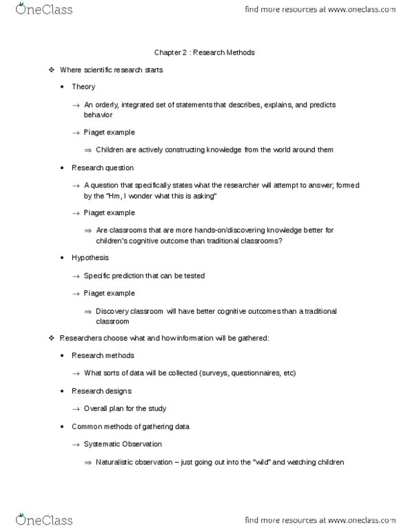 DEP-3103 Chapter Notes -Naturalistic Observation, Autonomic Nervous System, Structured Interview thumbnail