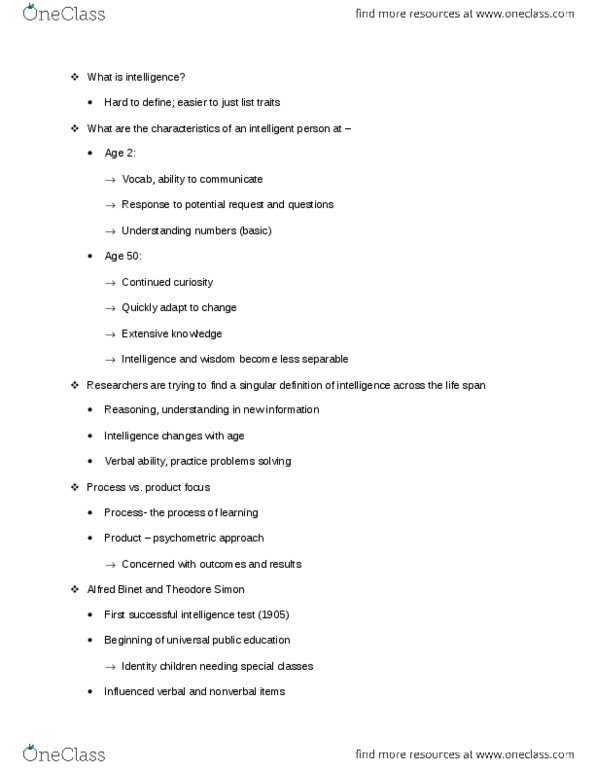 DEP-3103 Chapter Notes -Theory Of Multiple Intelligences, Normal Distribution, Working Memory thumbnail